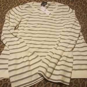 Brand NWT Black & Ivory Striped Sweater